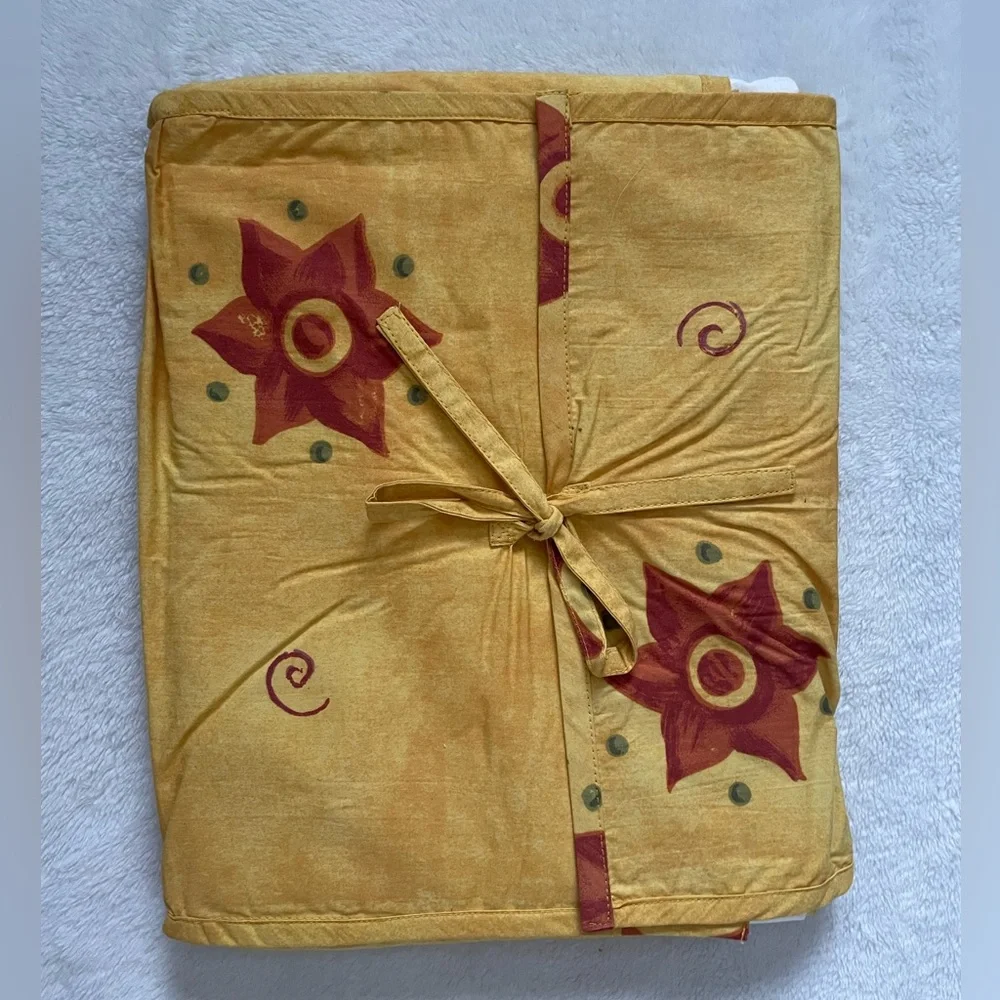 Marrakesh NEW Twin size Yellow and Red Bed Skirt 100% Cotton - Picture 5 of 7